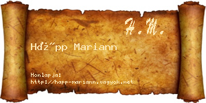 Hápp Mariann névjegykártya