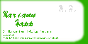 mariann happ business card